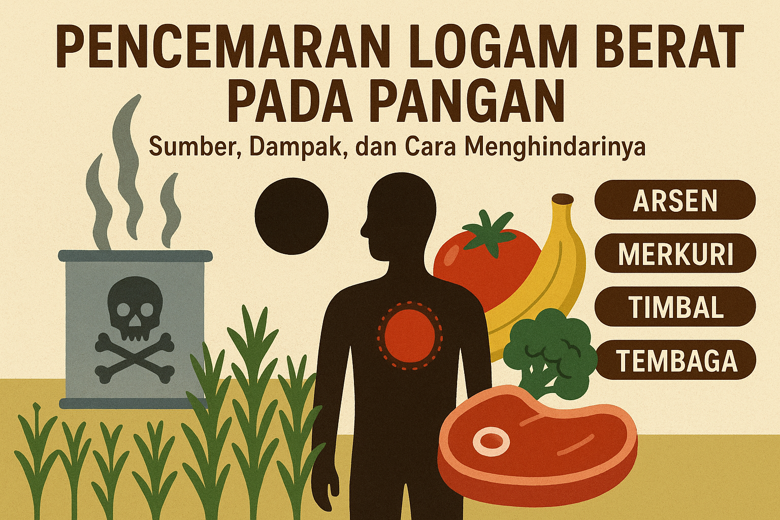 Pencemaran Logam Berat juga bisa terdapat dalam Makanan